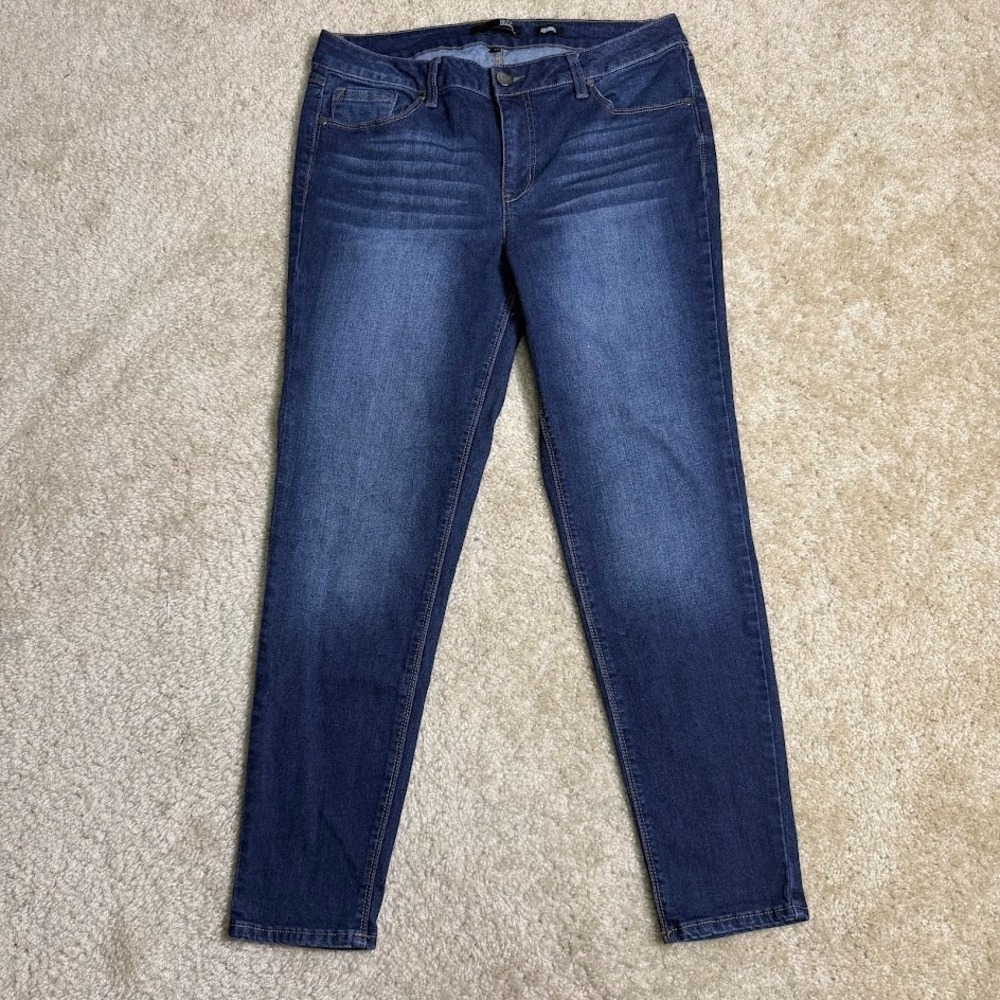 1822 Denim Adrianna Skinny Jeans Womens 14 Medium Wash Blue Stretch Denim